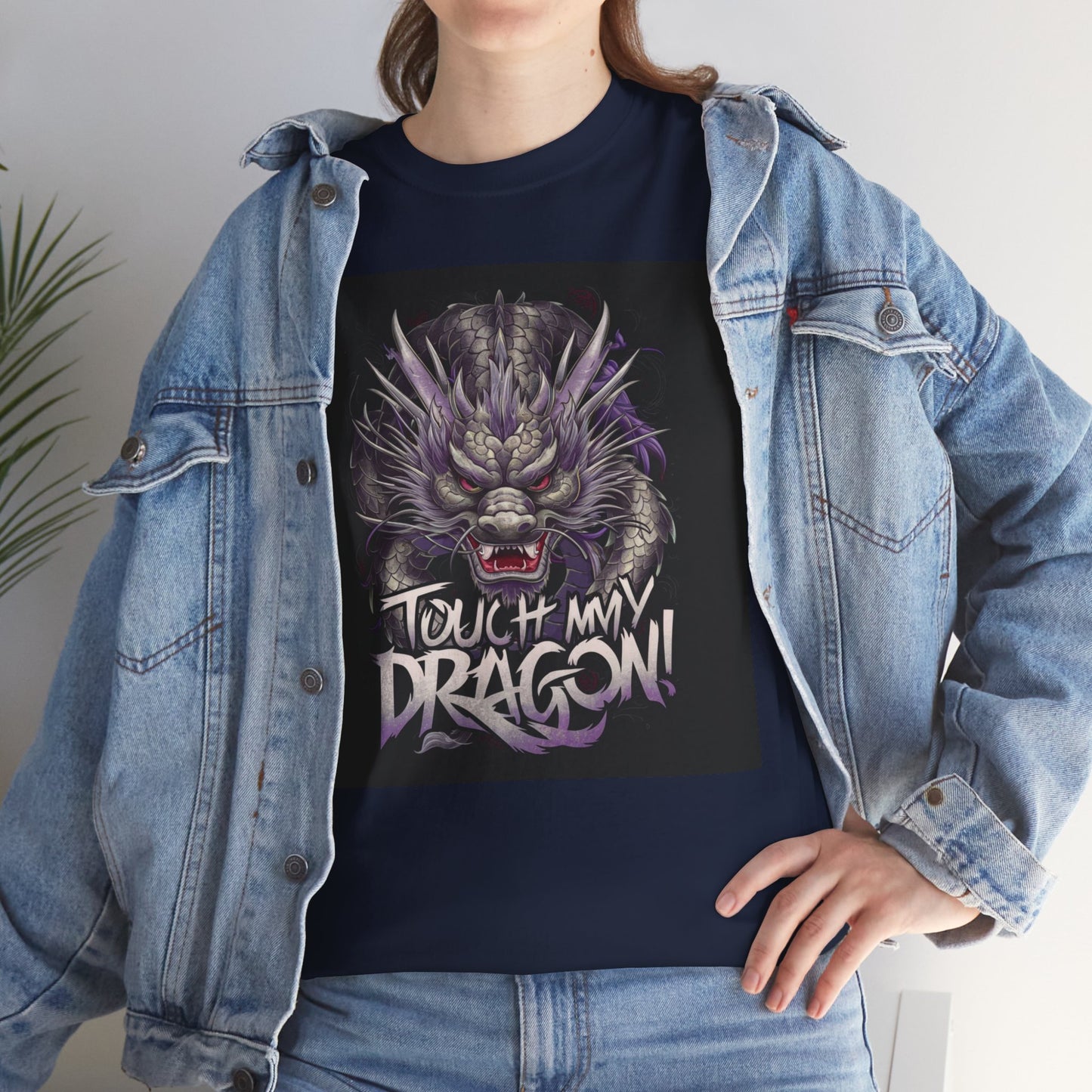Want to Touch My Dragon? - Red - Unisex Heavy Cotton Tee
