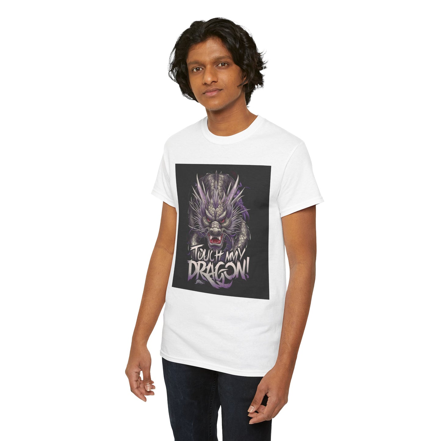 Want to Touch My Dragon? - Red - Unisex Heavy Cotton Tee