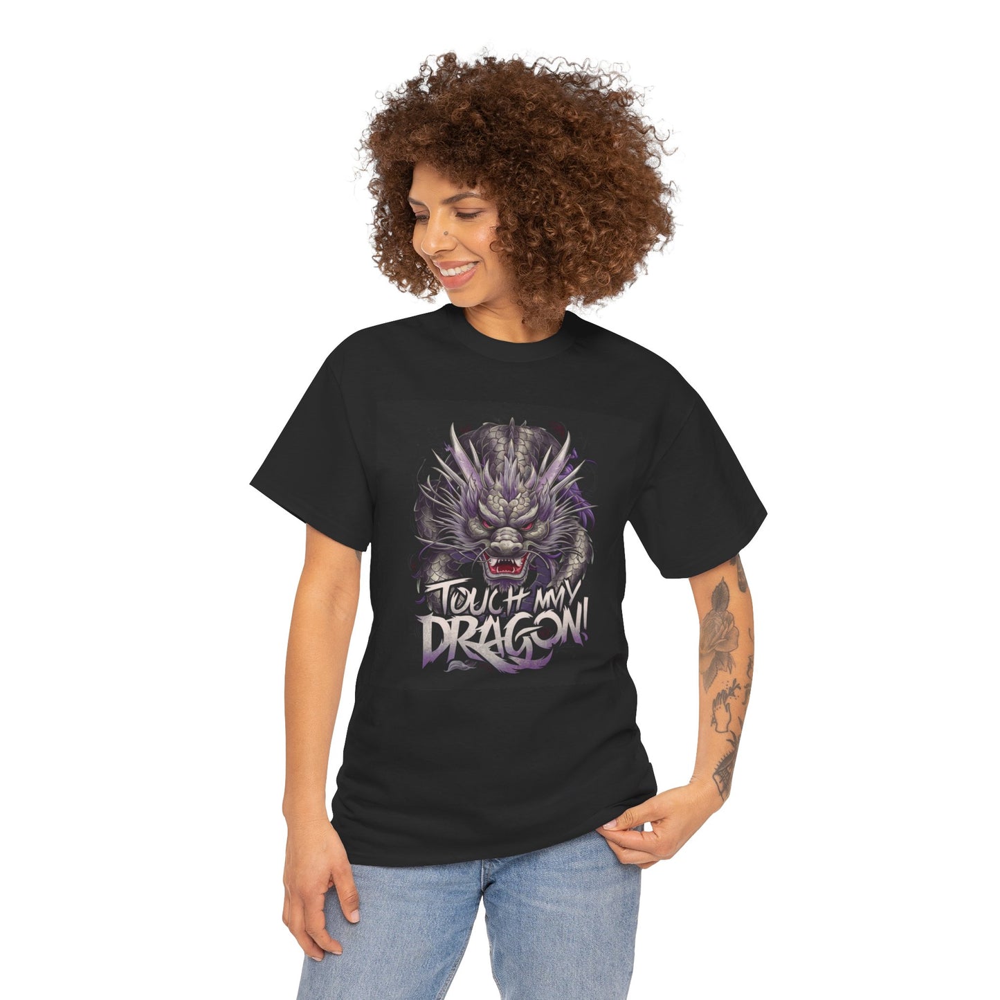 Want to Touch My Dragon? - Red - Unisex Heavy Cotton Tee
