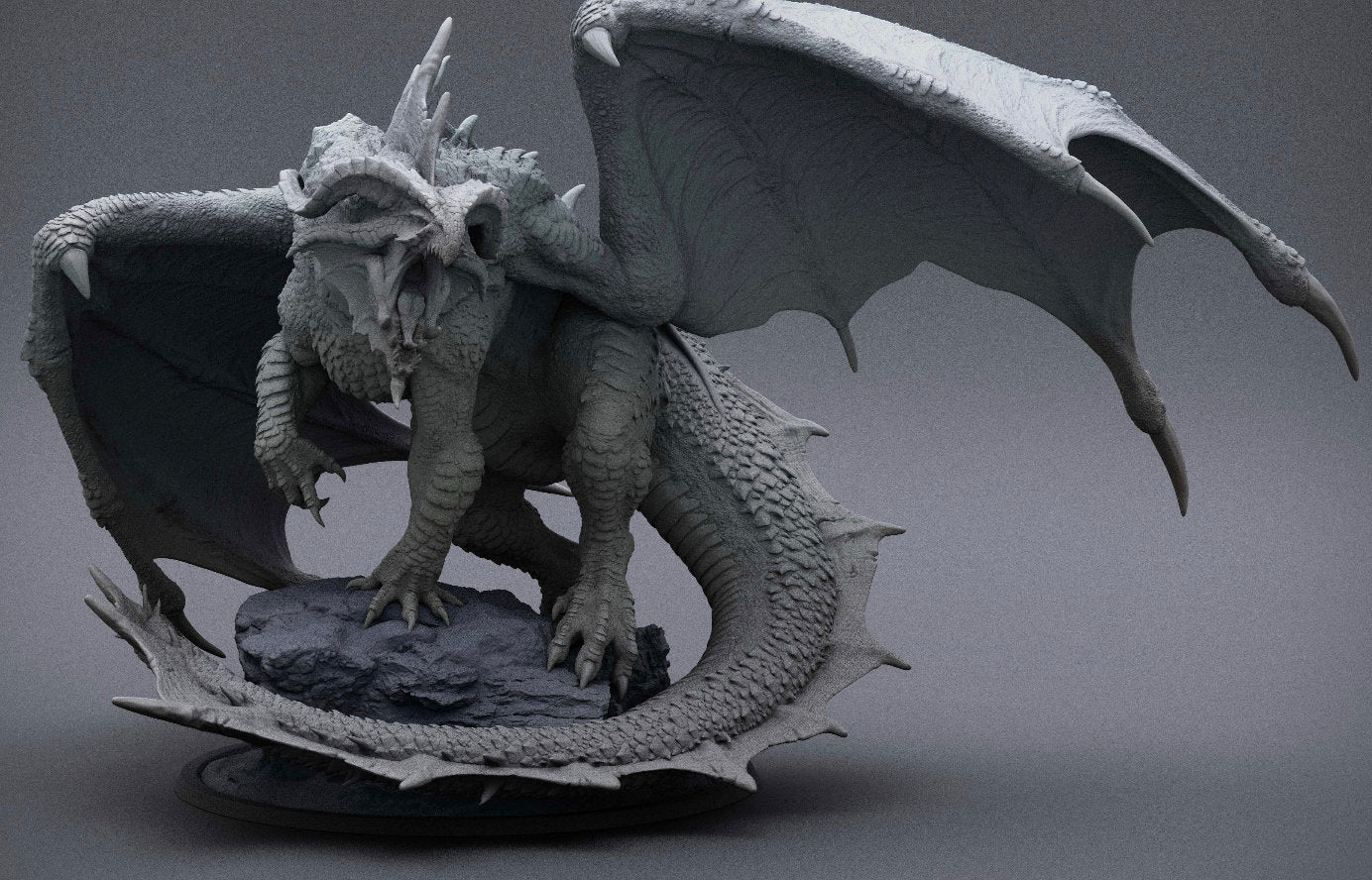 Legendary Red Dragon Ancient Chromatic | Elder Red Dragon for a BBEG | Base can be a castle or a rock | DnD Roleplay games RPG Many sizes