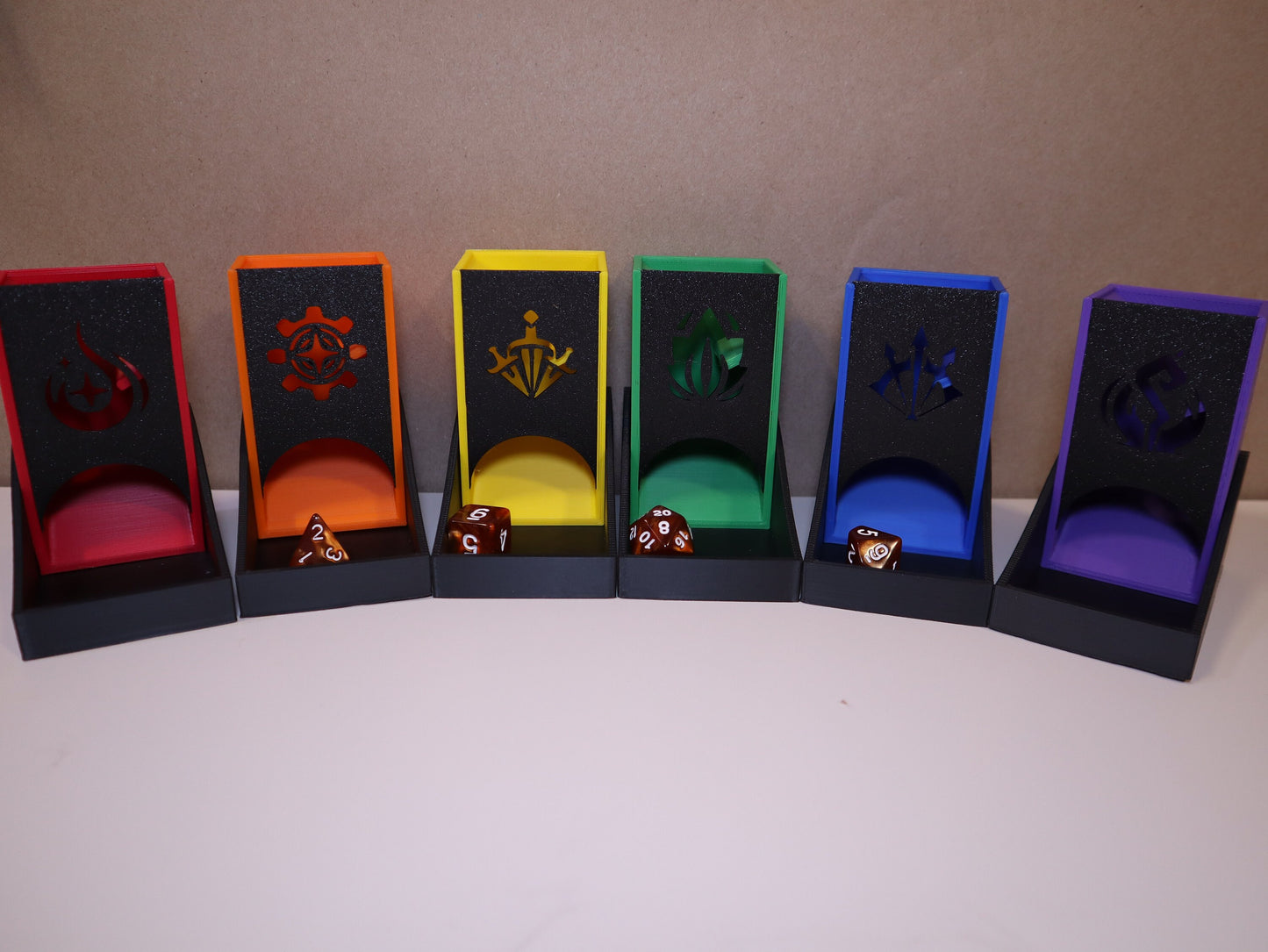 Class Specific Faceplate ONLY for Compact or Tiny Dice Tower | Customizable Faceplate | 12 Classes in DnD and Pathfinder Fantasy Dice Games