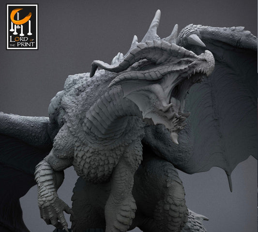 Legendary Red Dragon Ancient Chromatic | Elder Red Dragon for a BBEG | Base can be a castle or a rock | DnD Roleplay games RPG Many sizes