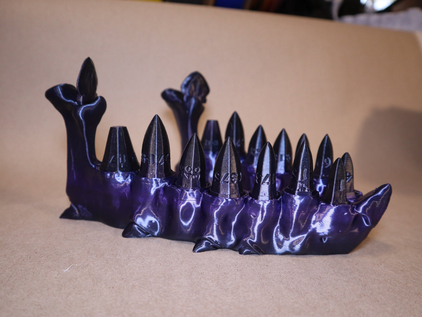 Dragon Teeth Dice sets, Dragon Jaw Bone, DnD Fantasy Tabletop Role Play RPG, 2x (d2, d4, d6, d10, d12, d20, d100) Dungeons and Dragons D&D